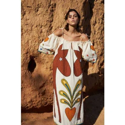 Stella Nova Embroidered Horse Dress In White | ModeSens