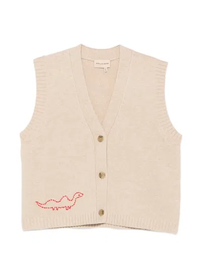 Stella Nova Embroidered Knitted Vest In Neutral