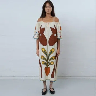 Stella Nova Embroidered Strappy Dress In Multi