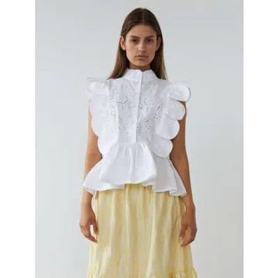 Stella Nova Embroidery Anglaise Top In White