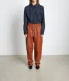 Stella Nova Fadima Leather Pants In Cognac Brown