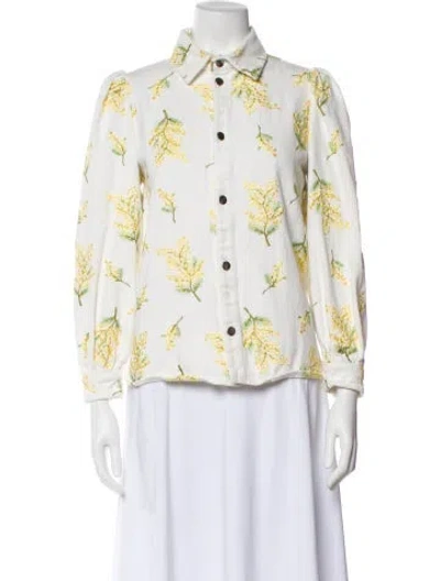 Pre-owned Stella Nova Floral Print Blazer In White