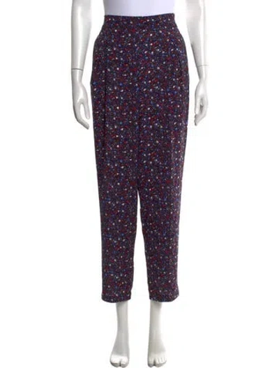 Pre-owned Stella Nova Floral Print Straight Leg Pants W/ Tags In Blue