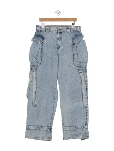 Pre-owned Stella Nova Mid-rise Straight Leg Jeans In Blue