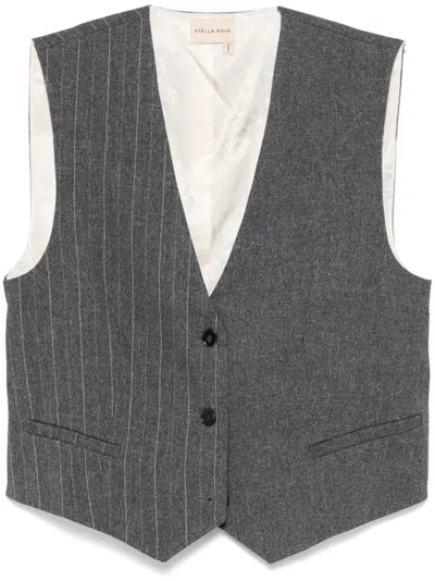 Stella Nova Pinstripe Waistcoat In Grey