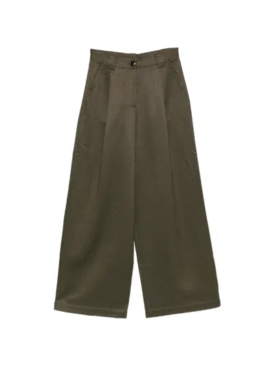 Stella Nova Pleated Palazzo Pants In Green