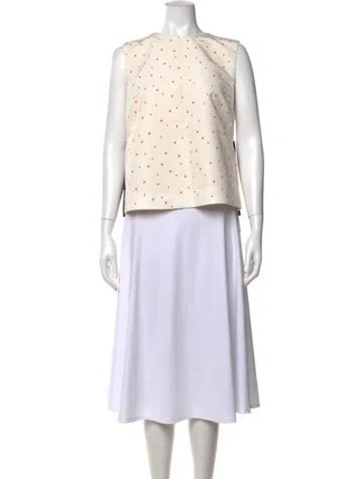 Pre-owned Stella Nova Printed Crew Neck Top W/ Tags In Neutrals