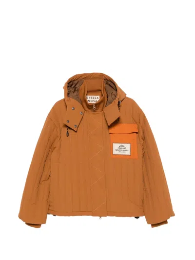 Stella Nova Quilted Hooded Puffer Jacket In Orange