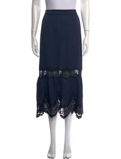 Pre-owned Stella Nova Silk Long Skirt W/ Tags In Blue