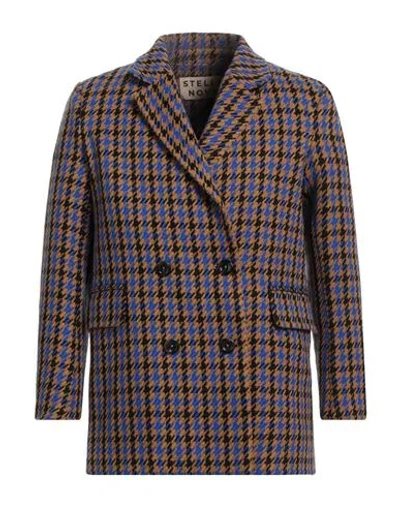 Stella Nova Oversized Checked Blazer In Beige