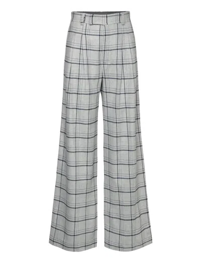 Stella Nova Women's Kaddy Checked Wool Mix Pants In Grey Checks In Gray