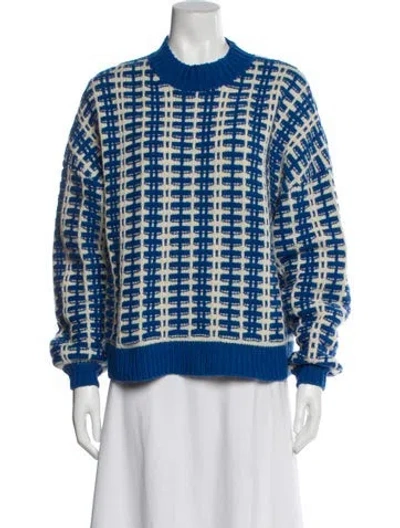 Pre-owned Stella Nova Wool Printed Sweater In Blue