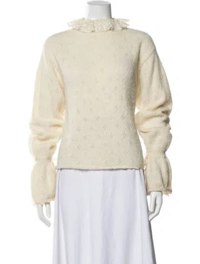 Pre-owned Stella Pardo Alpaca Patterned Top In Neutral