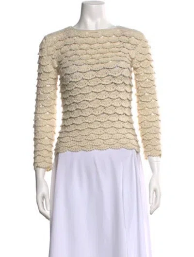 Pre-owned Stella Pardo Alpaca Striped Sweatshirt In Neutral
