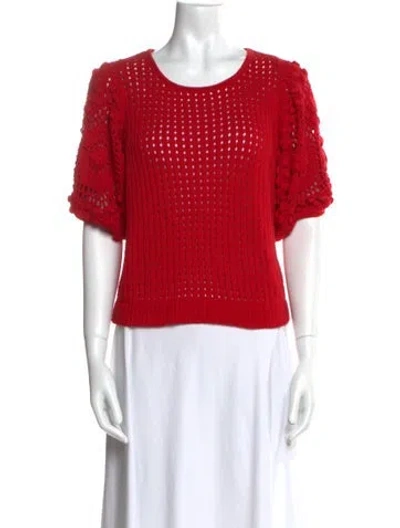 Pre-owned Stella Pardo Scoop Neck Sweater In Red