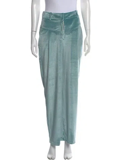 Pre-owned Stella Pardo Velour Wide Leg Pants In Blue