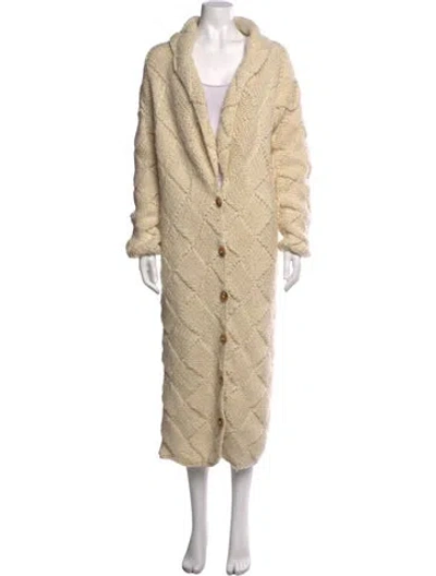 Pre-owned Stella Pardo Wool Open Front Sweater In Neutrals