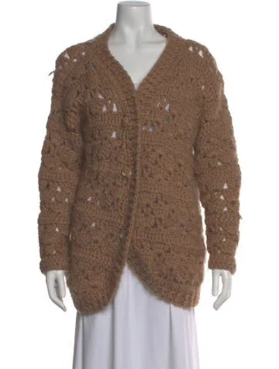 Pre-owned Stella Pardo Wool V-neck Sweater In Neutral
