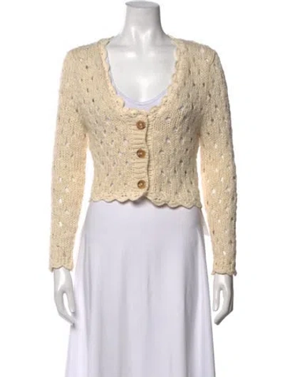 Pre-owned Stella Pardo Wool V-neck Sweater In Neutrals