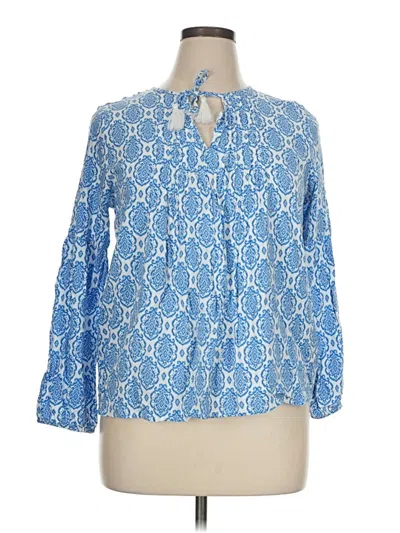 Pre-owned Stella Parker 3/4 Sleeve Blouse In Blue
