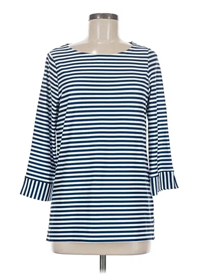 Pre-owned Stella Parker 3/4 Sleeve Top Blue Boatneck Tops