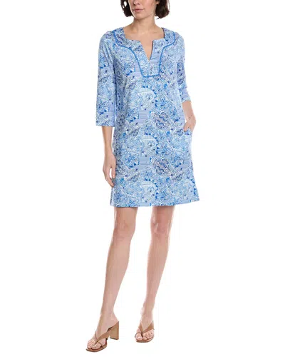 Stella Parker 3/4-sleeve Shift Dress In Blue
