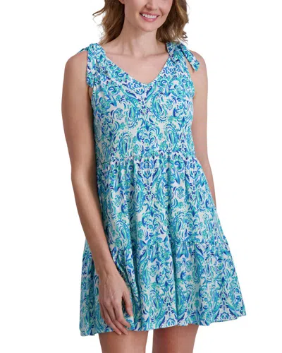 Stella Parker Bow Shoulder Tiered Short Dress