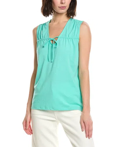 Stella Parker Brighton Ruched Tie Top In Green