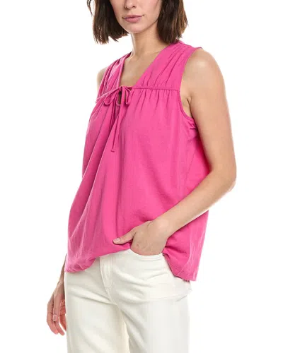 Stella Parker Brighton Ruched Tie Top In Pink