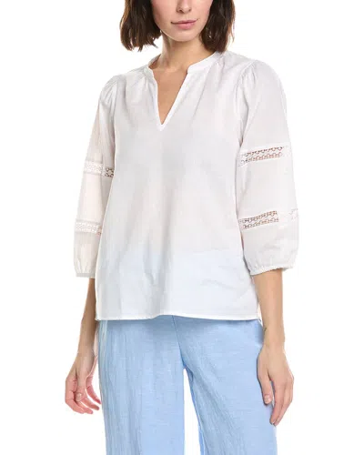 Stella Parker Constance Linen-blend Blouse In Multi