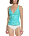 Stella Parker Draped Tankini In Multi