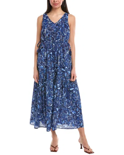 Stella Parker Drawstring Side Tie Maxi Dress In Blue