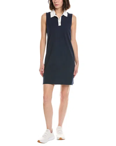 Stella Parker Edie Contrast Collar Polo Shirtdress In Blue