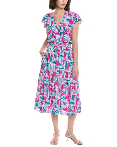Stella Parker Farraf Ruffle Panel Maxi Dress In Pink