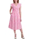 Stella Parker Flutter Sleeve Elastic Waist Midi Dress