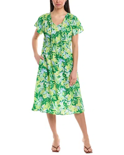 Stella Parker Flutter Sleeve Elastic Waist Midi Dress