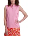 Stella Parker Mock Zip Knit Top