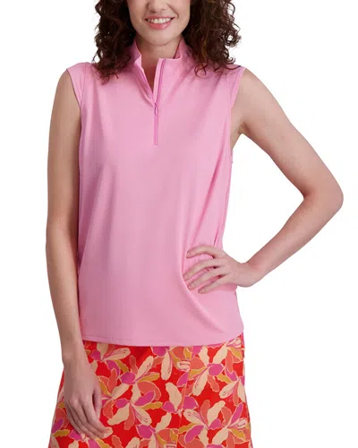 STELLA PARKER STELLA PARKER MOCK ZIP KNIT TOP
