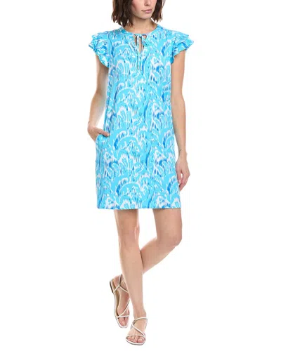 Stella Parker Mona Yoke Neck Flutter Sleeve Dress In Multi