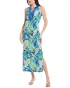 Stella Parker Notch Neck Maxi Dress In Green