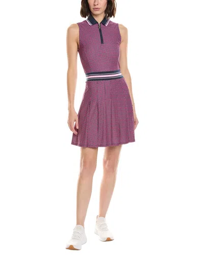 Stella Parker Pleated Skirt Polo Dress In Purple