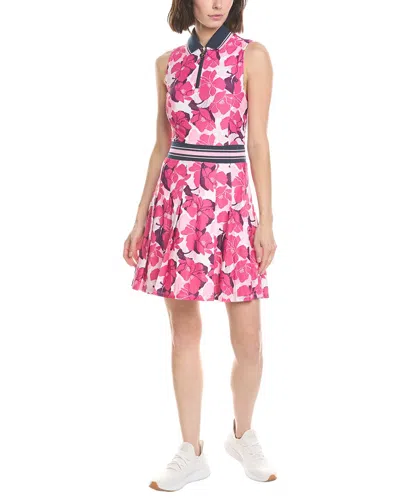 Stella Parker Pleated Skirt Polo Dress In Pink