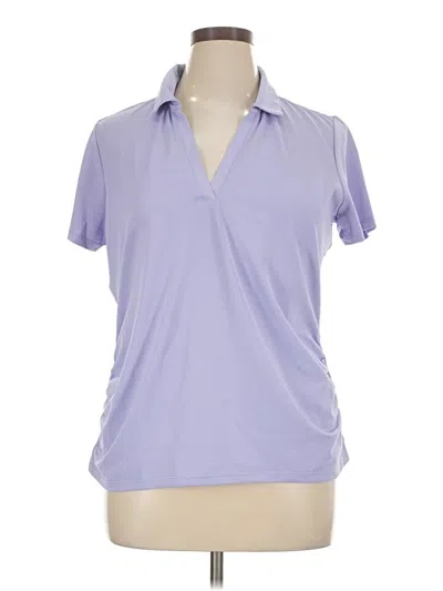 Pre-owned Stella Parker Short Sleeve Blouse In Purple