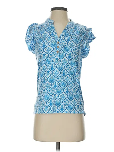 Pre-owned Stella Parker Short Sleeve Polo Shirt In Blue