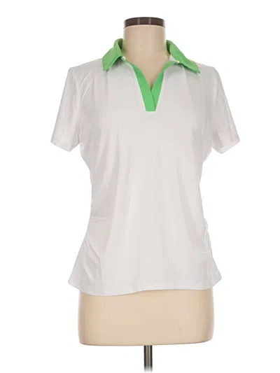 Pre-owned Stella Parker Short Sleeve Polo Shirt In White