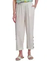 Stella Parker Side Button Palazzo Cropped Pant In Gray