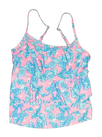 Pre-owned Stella Parker Swimsuit Top Blue Print Pattern Swimwear