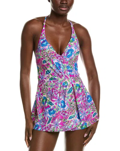 Stella Parker Tulip Hem Wrap Swim Dress In Multi