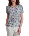 Stella Parker Twist Button-down Knit Top