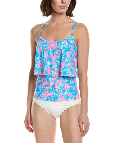 Stella Parker Two Tiered Tankini In Pink